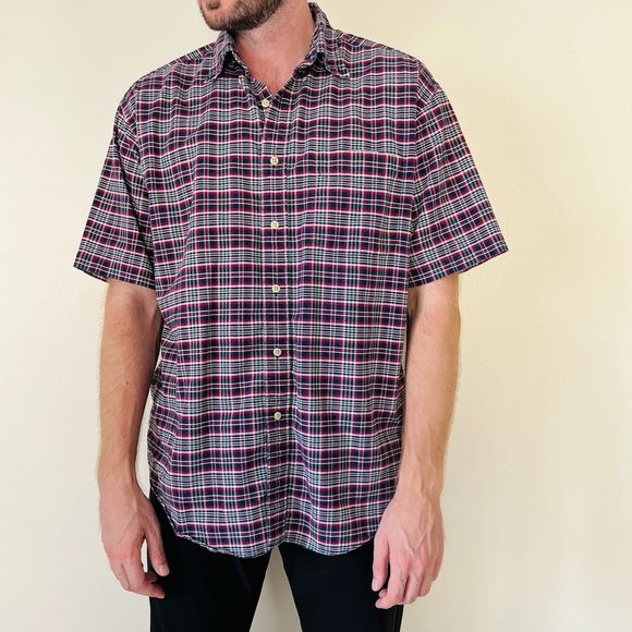 Vintage TOMMY HILFIGER plaid short sleeve button down shirt - Picture 2 of 5